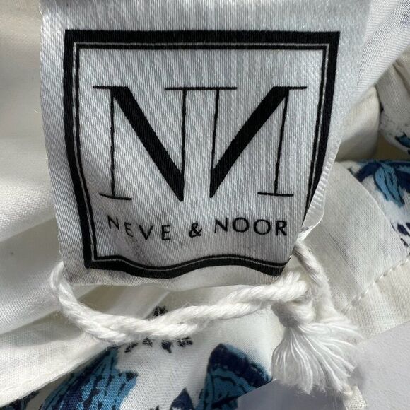 Neve & Noor NWT Elle Fleur De Saphir Midi Dress White and Blue Size XS - Picture 5 of 11